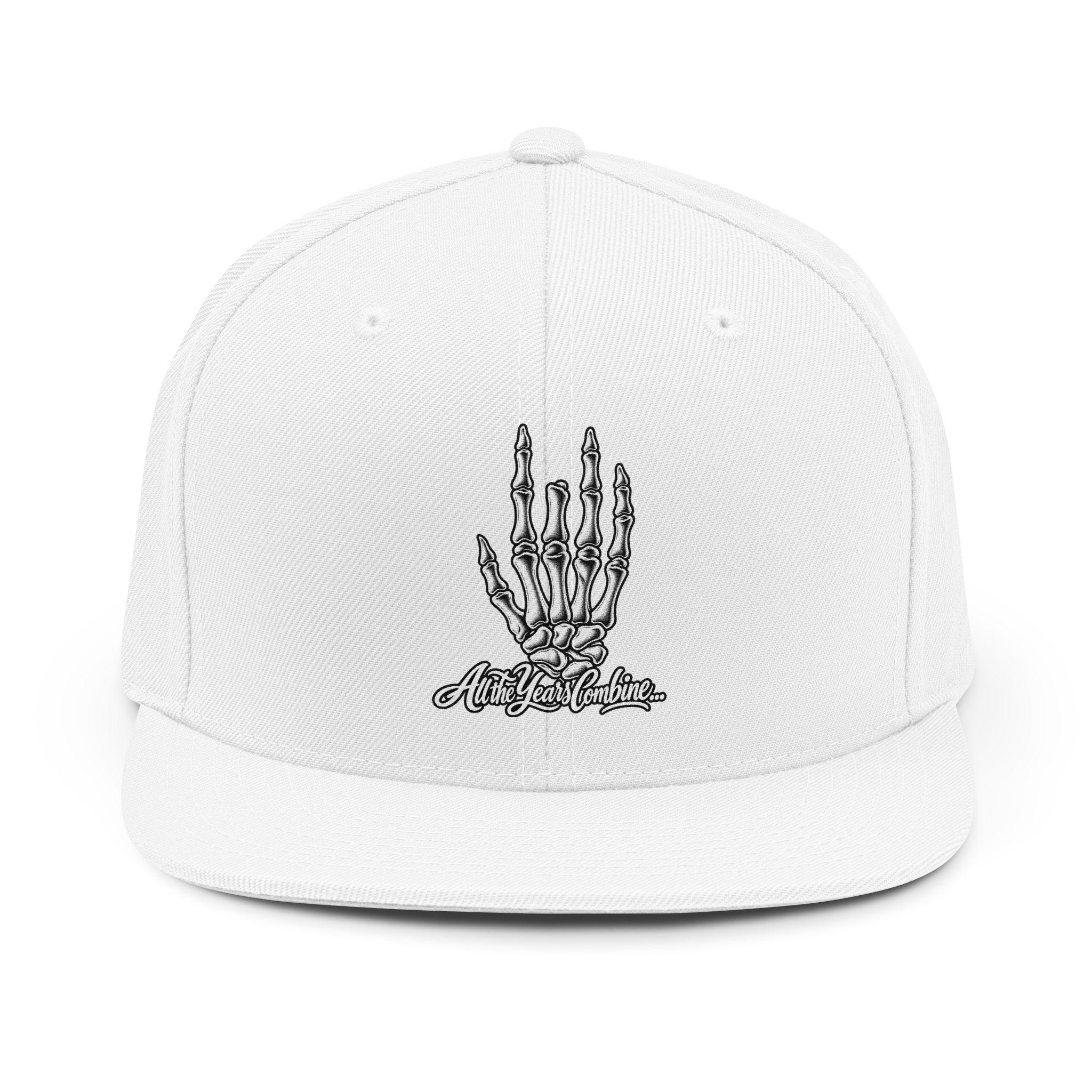 All the Years Combine — Jerry Skeleton Hand Snapback Hat — Embroidered Cap - Image 2