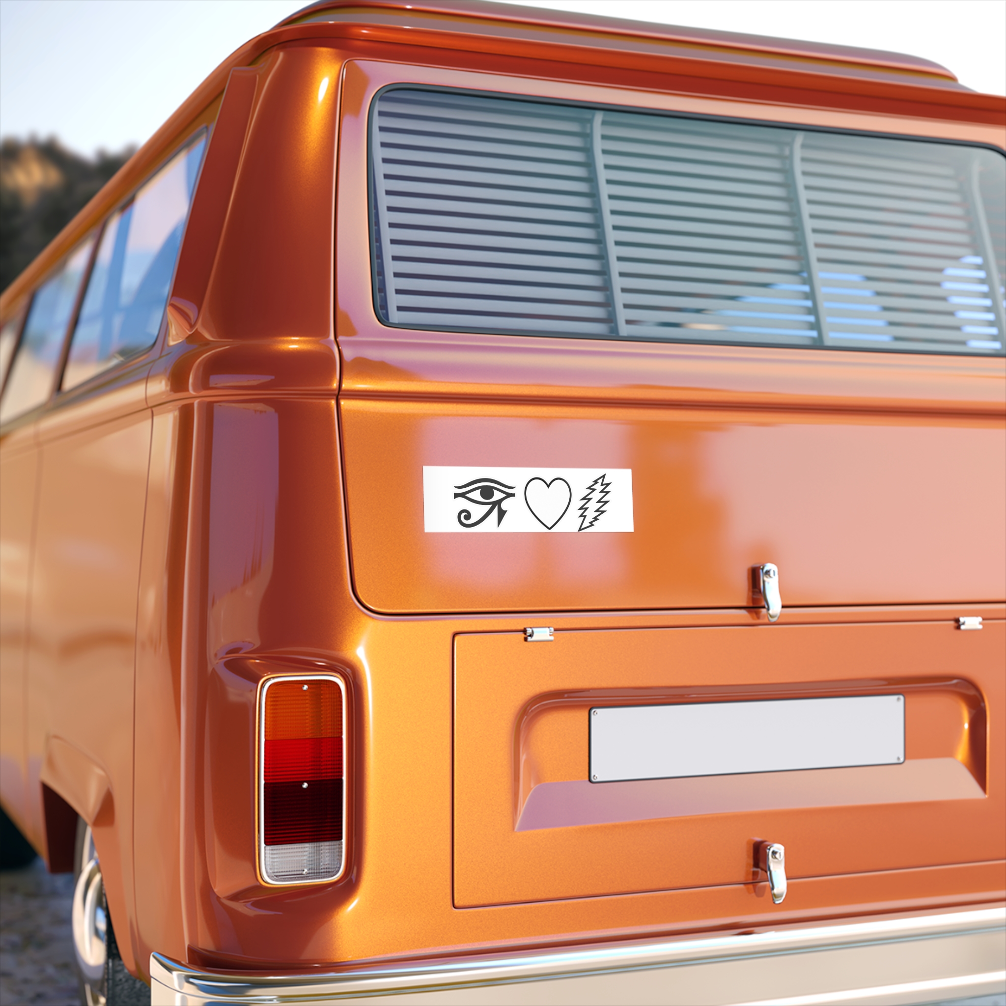 Eye Heart Bolt Bumper Sticker - Image 2
