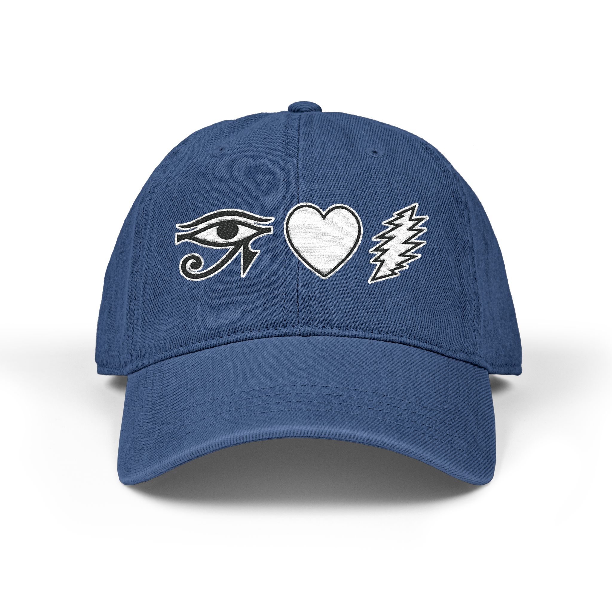 Embroidered Eye-Heart-Bolt Cotton Hat — Baseball Cap - Image 9