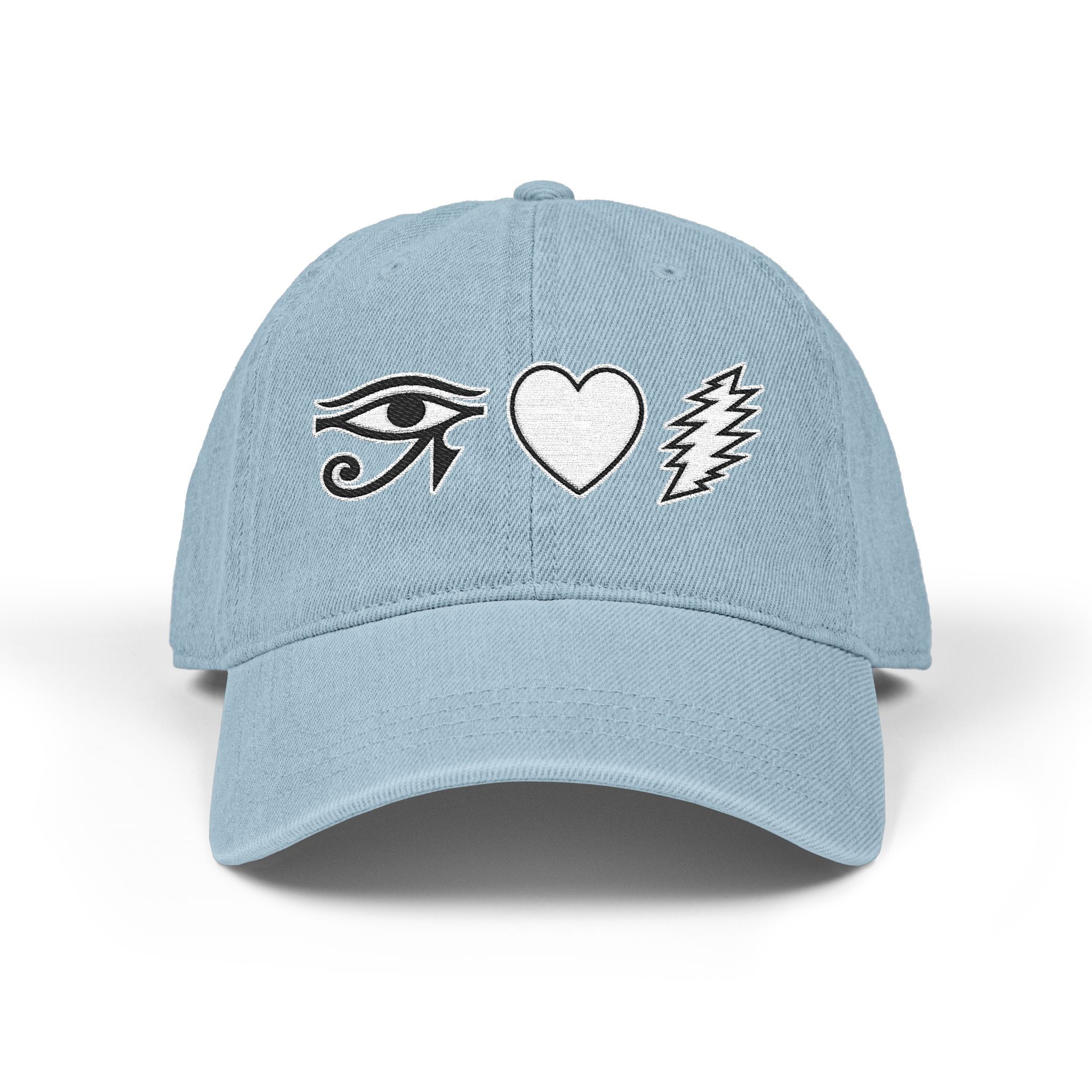 Embroidered Eye-Heart-Bolt Cotton Hat — Baseball Cap - Image 5
