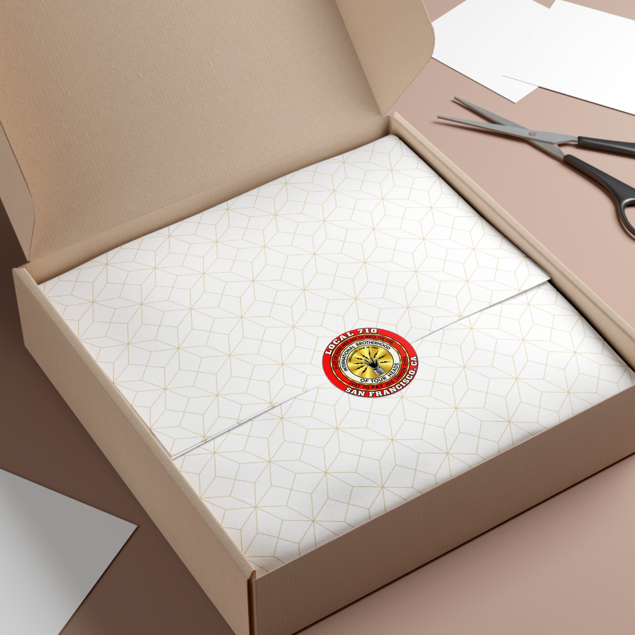 International Brotherhood of Tour Heads Round Vinyl Sticker — San Francisco Local 710 Band Logo - Image 3