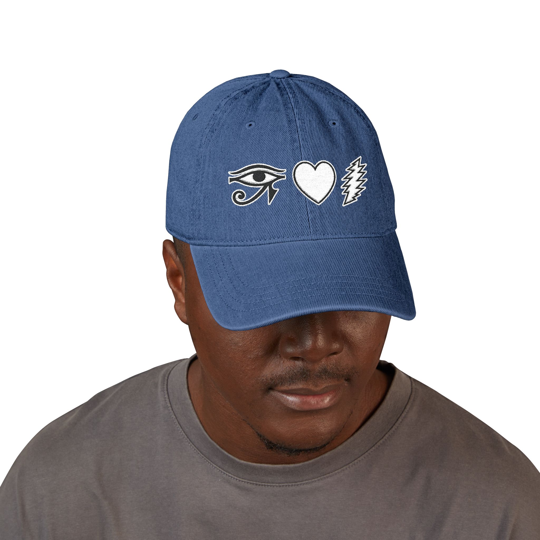 Embroidered Eye-Heart-Bolt Cotton Hat — Baseball Cap - Image 11