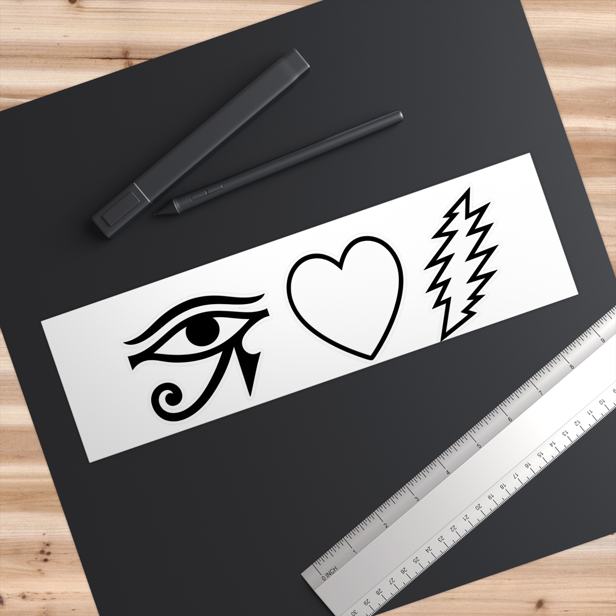 Eye Heart Bolt Bumper Sticker - Image 3