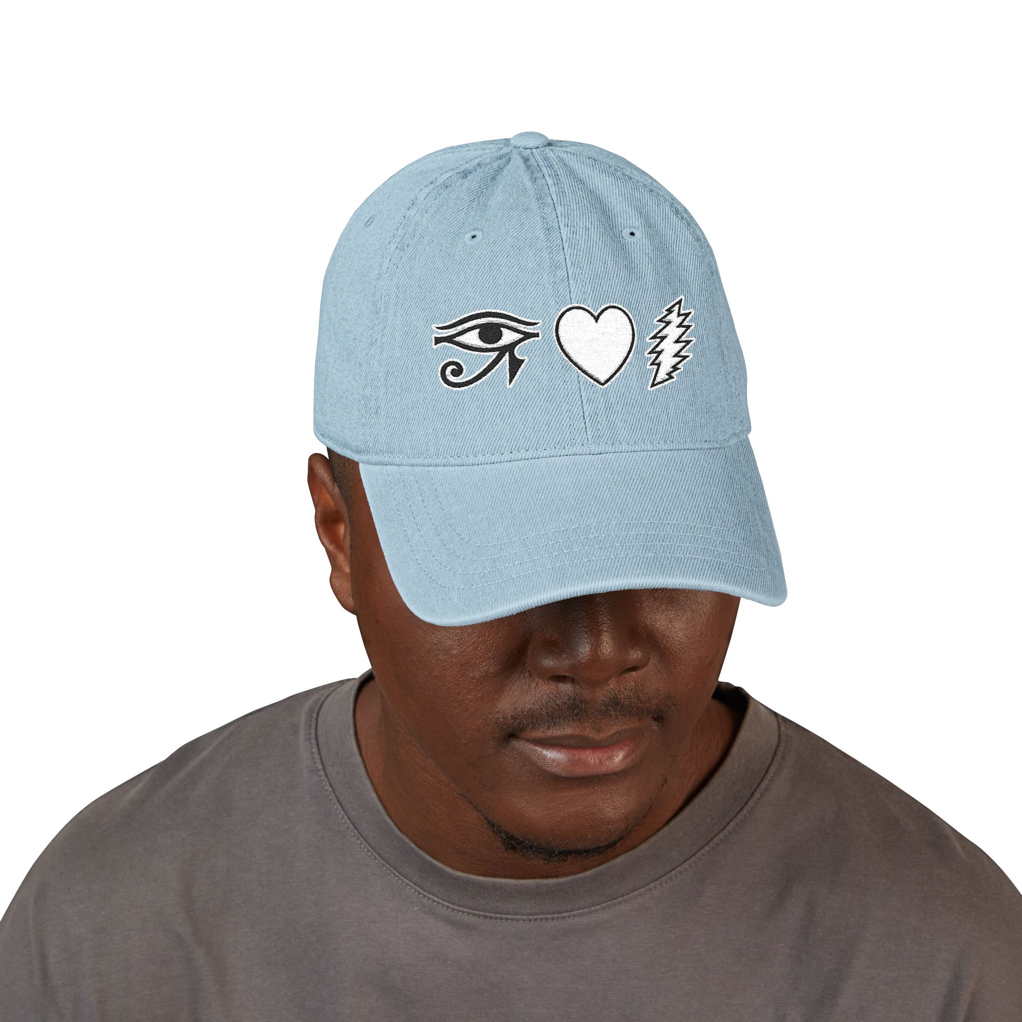 Embroidered Eye-Heart-Bolt Cotton Hat — Baseball Cap - Image 7